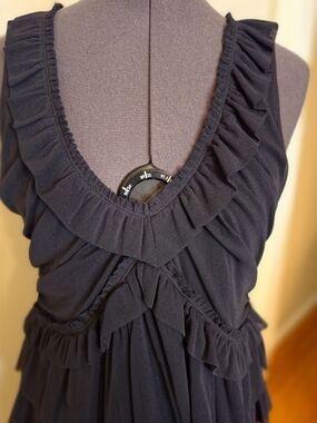Deletta Black Ruffled V-Neck Camisole
